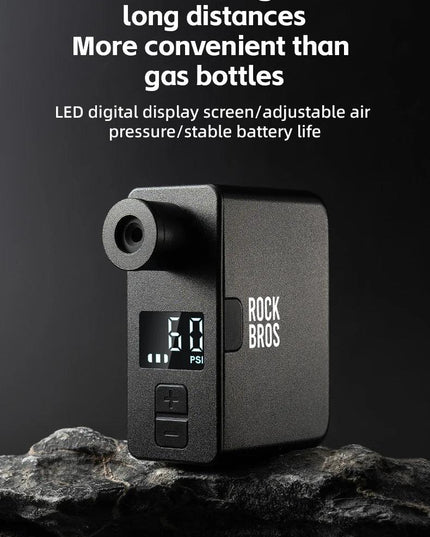 ROCKBROS Bike Air Pump Portable Mini Electric Air Compressor Treasure Type-C With LED Indicator Light Road MTB Accessories