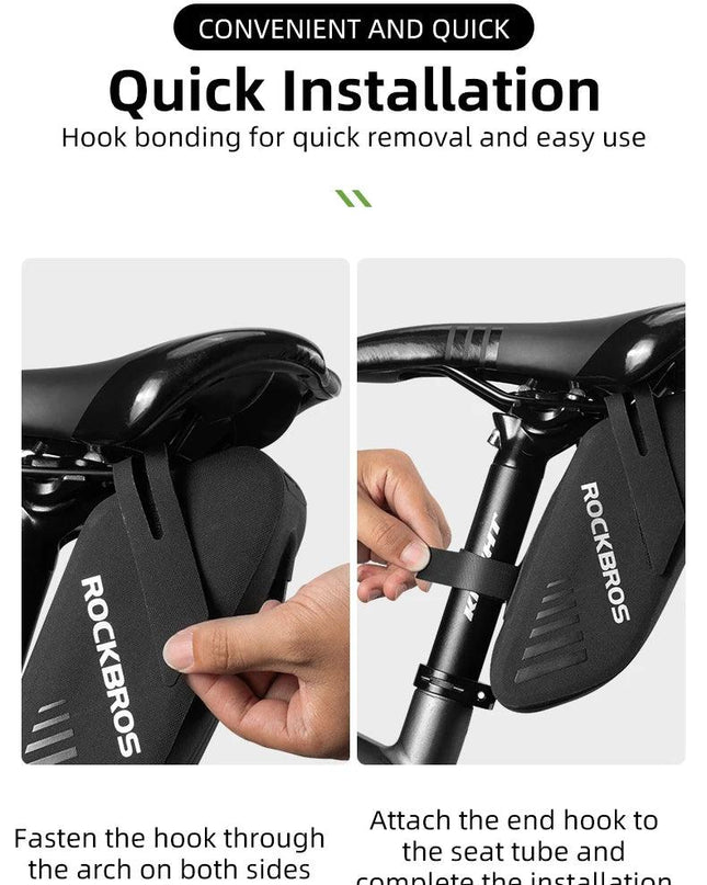 ROCKBROS Bicycle Saddle Bag 0.6L Capacity Waterproof Bike Rear Tail Bag Can Hang Taillights MTB Road Bike Bag Bike Accessories