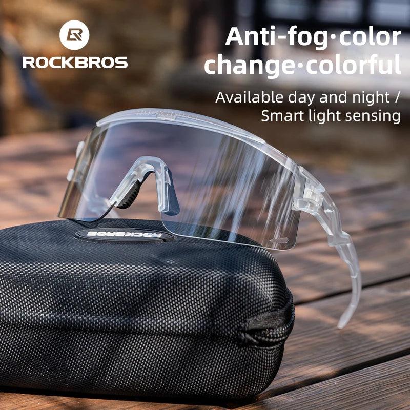 ROCKBROS New Cycling Glasses Ultralight Photochromic Anti-Fog Cycling Sunglasses MTB Road Outdoor Sports UV Protection Goggles 
