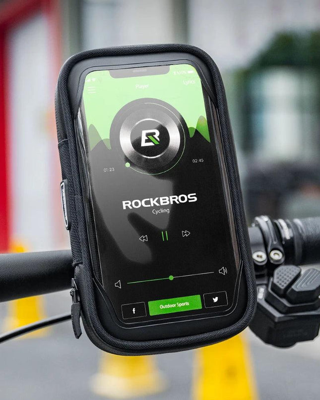 ROCKBROS Phone Bag Stand 270° Rotatable Waterproof Case Handlebar Stand Case Mount Scooter Bicycle Phone Bag Cycling Accessory