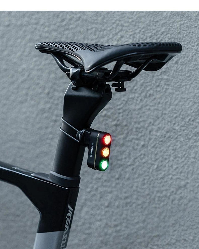 ROCKBROS Bike Tail Light Auto Start/Stop Brake Sensing Bicycle Tail light Type-C Rechargeable Wireless Warning Tail light