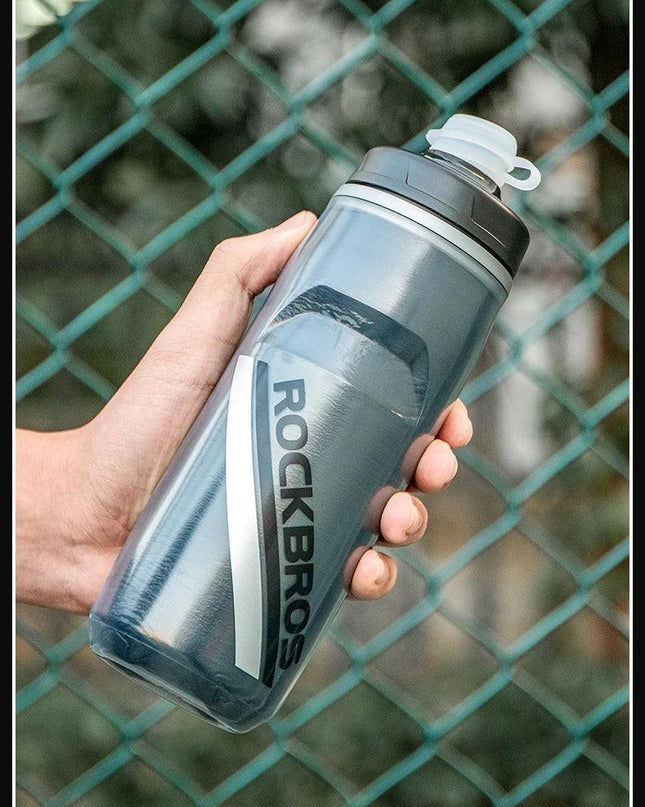 ROCKBROS Cycling Water Bottle Cold Water Insulated Thermal Silicone Bottle Fitness Outdoor Bicycle Portable 620ml Water Kettle