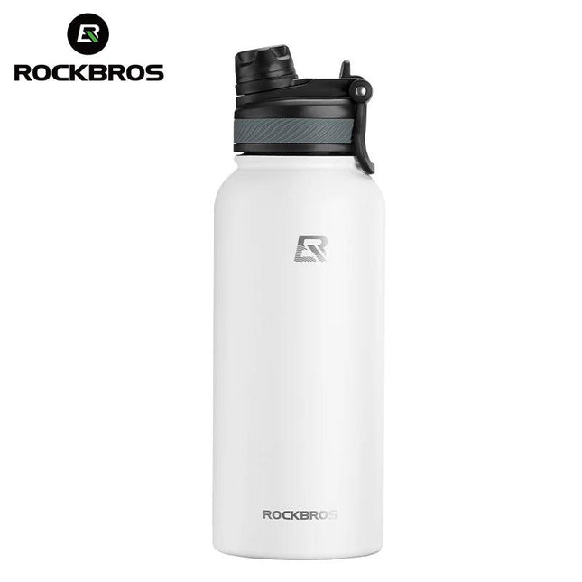 ROCKBROS 1L Thermal Water Bottle Sports Water Bottle Non Slip 304 Stainless Steel Cold And Hot Thermo Cup Cycling Hiking Equip