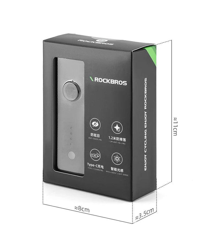 ROCKBROS Bicycle Light 260LM 1500mAh Handlebar Type-C Rechargeable LED Flashlight Bicycle Light Waterproof Bike Accessories