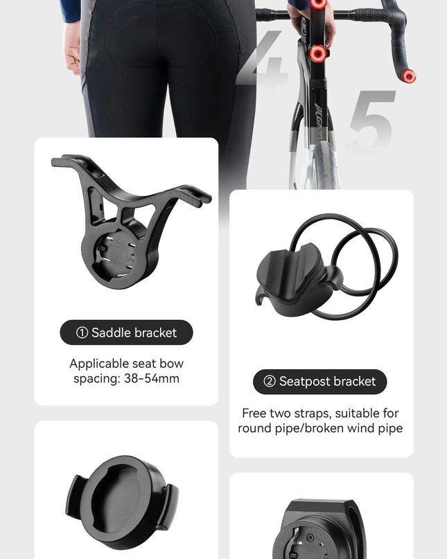 ROCKBROS Bicycle  Bar End Light Rear Light IPX6 Bike Lamp 5 modes Intelligent Brake Sensor Safety Light for Night Riding
