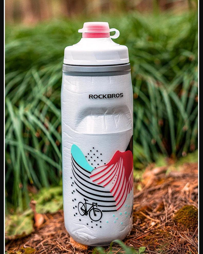 ROCKBROS Cycling Water Bottle Cold Water Insulated Thermal Silicone Bottle Fitness Outdoor Bicycle Portable 620ml Water Kettle