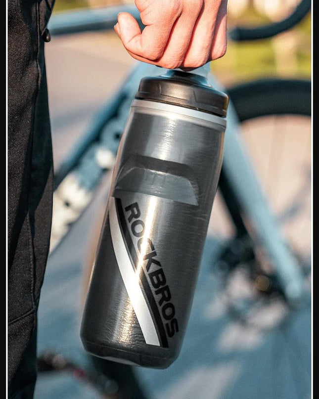 ROCKBROS Cycling Water Bottle Cold Water Insulated Thermal Silicone Bottle Fitness Outdoor Bicycle Portable 620ml Water Kettle
