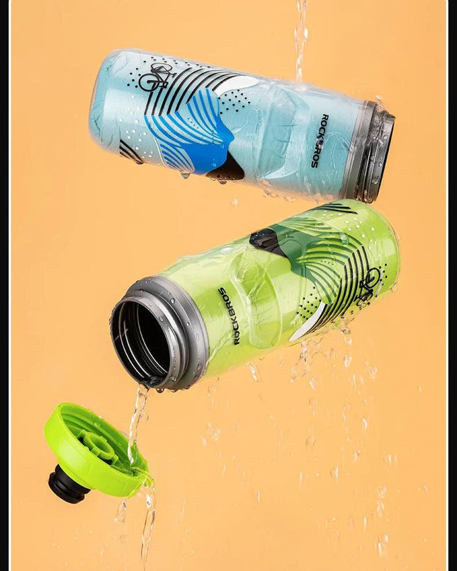 ROCKBROS Cycling Water Bottle Cold Water Insulated Thermal Silicone Bottle Fitness Outdoor Bicycle Portable 620ml Water Kettle
