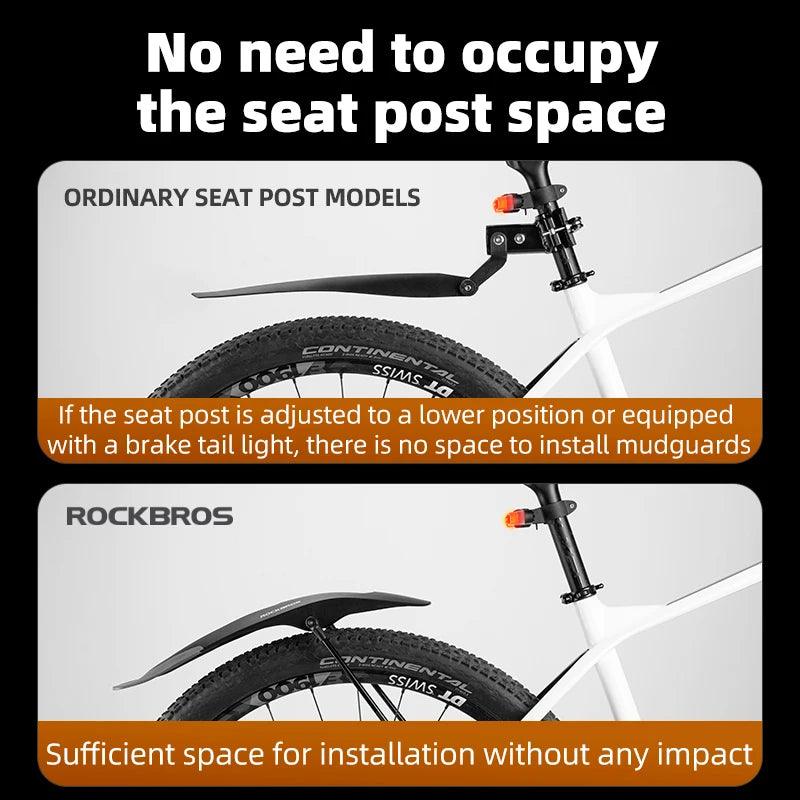 ROCKBROS Mountain Bike Mudguard Widen Quick Release 26-29 Inch Durable lnnovative Installation Fender Bicycle Accessaries