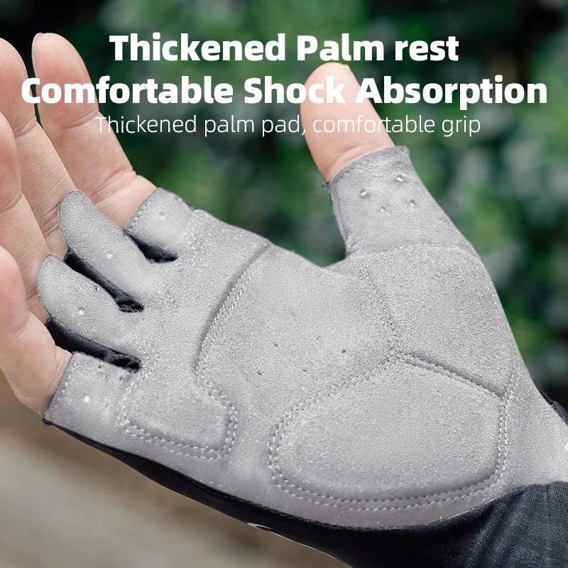 ROCKBROS Cycling Gloves Summer Bicycle Half Finger Gloves Shockproof Anti-Slip Fingerless Gloves Bike Breathable MTB Road Gloves