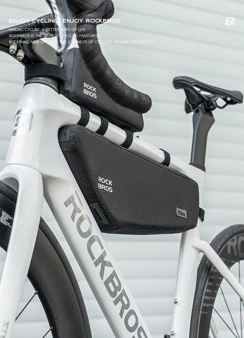 ROCKBROS Bicycle Bag Rainproof Cycling Top Tube Frame Bag Reflective Large Capacity MTB Road Bike Pannier Bag Wear-resistant