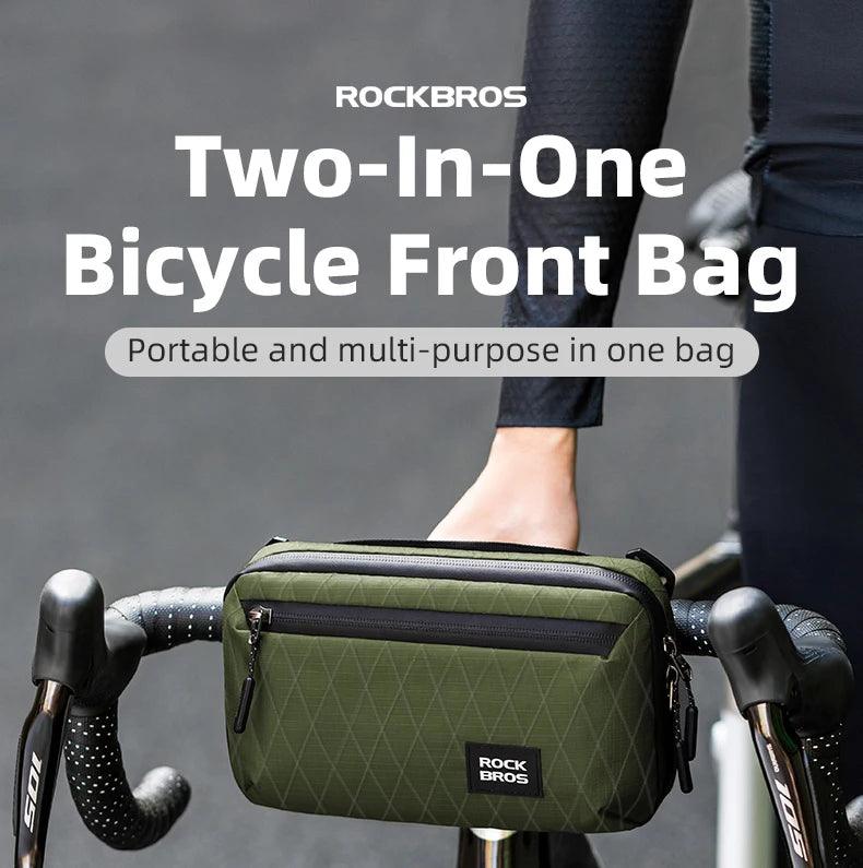 ROCKBROS Bicycle Bag Portable Lightweight MTB Road Bike Handlebar Bag 2.1L Big Capacity Multifunctional Riding Shoulder Bag