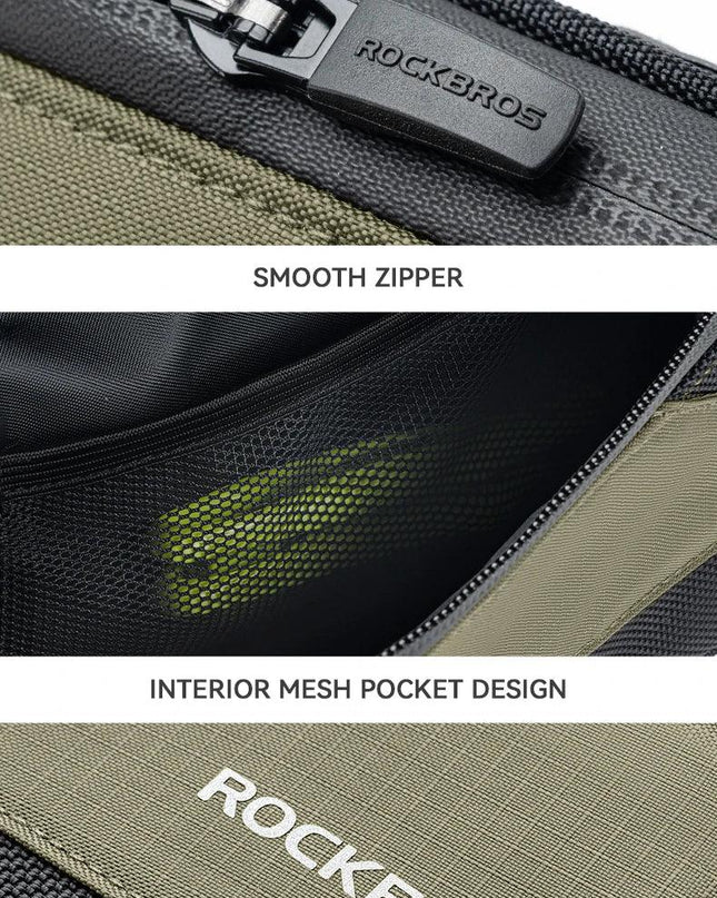 ROCKBROS Bicycle Bag Portable Cycling Top Tube Bag Nylon MTB Road Phone Tool Bag Reflective Ultralight Bicycle Pannier Pocket