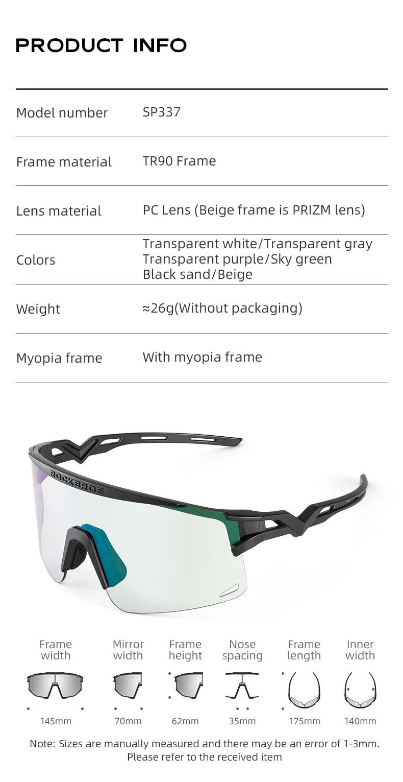 ROCKBROS New Cycling Glasses Ultralight Photochromic Anti-Fog Cycling Sunglasses MTB Road Outdoor Sports UV Protection Goggles 