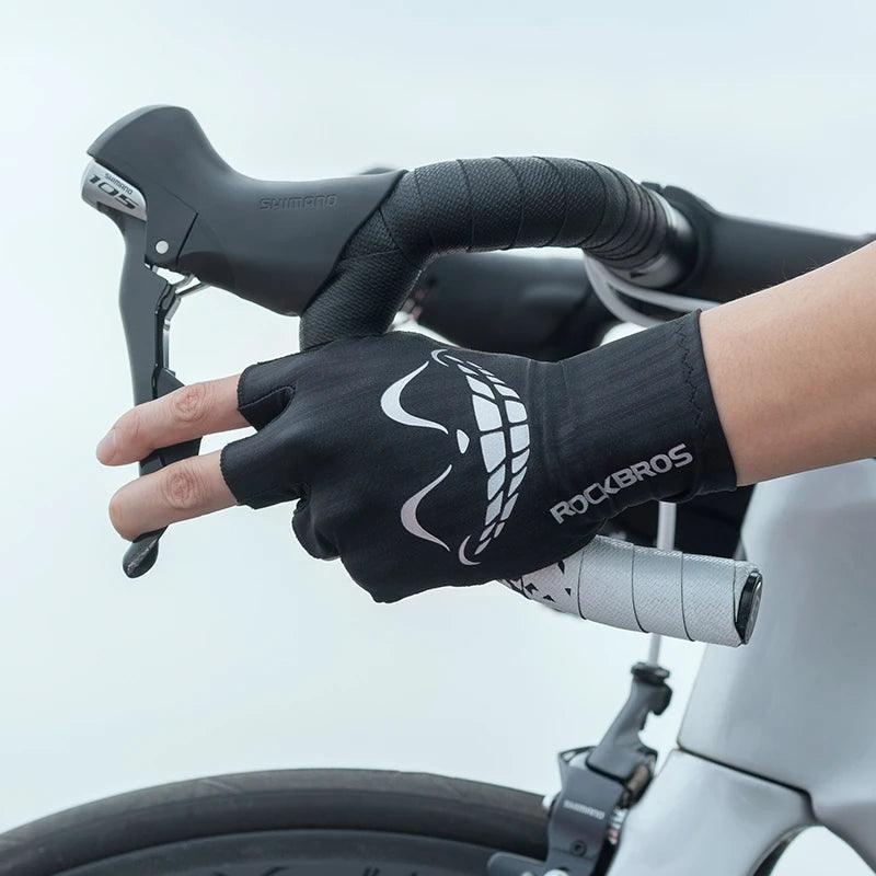 ROCKBROS Cycling Gloves Summer Bicycle Half Finger Gloves Shockproof Anti-Slip Fingerless Gloves Bike Breathable MTB Road Gloves