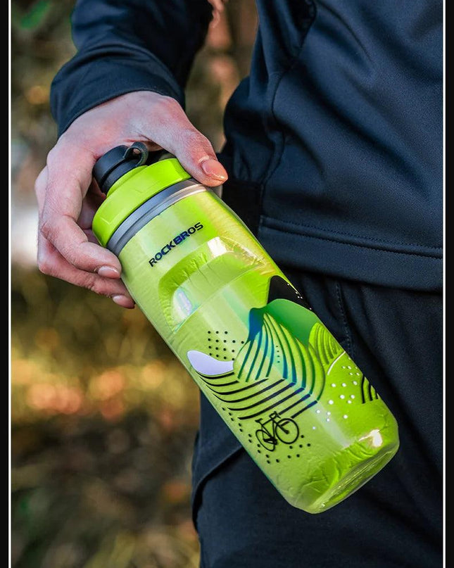 ROCKBROS Cycling Water Bottle Cold Water Insulated Thermal Silicone Bottle Fitness Outdoor Bicycle Portable 620ml Water Kettle