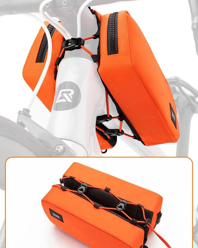 ROCKBROS Bicycle Top Tube Bag 2L Capacity Scratch-Resistant Road Mountain Bike Frame Bag Cycling Tools Bag Stable Elastic Band