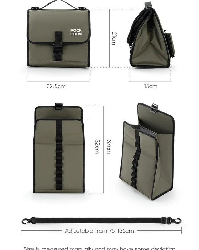 ROCKBROS Foldable Bag Insulated Bike Handlebar Bag Multi Functional 4-7L High Large Capacity Front Bag for Folding Bike