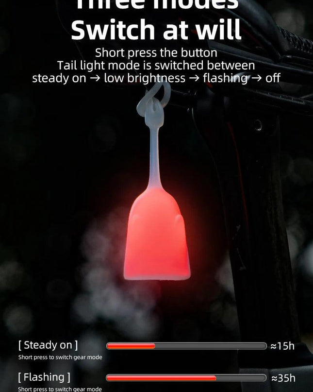 ROCKBROS Bike Rear Light 3 Modes IP64 Dustproof Waterproof Warning Light Tail Bicycle Silicone Shell High Elastic Taillight