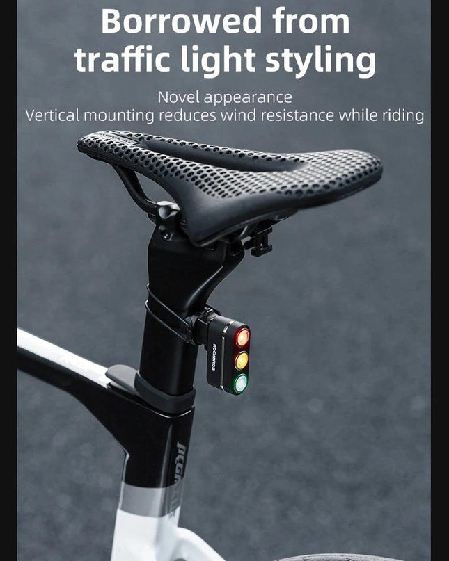 ROCKBROS Bike Tail Light Auto Start/Stop Brake Sensing Bicycle Tail light Type-C Rechargeable Wireless Warning Tail light