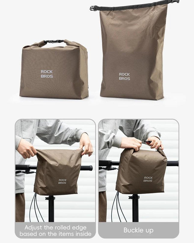 ROCKBROS Bicycle Front Bag Waterproof Handlebar Bag 2.5-4L Capacity Nylon Portable Bag for Folding Bike MTB Cycling Accessories
