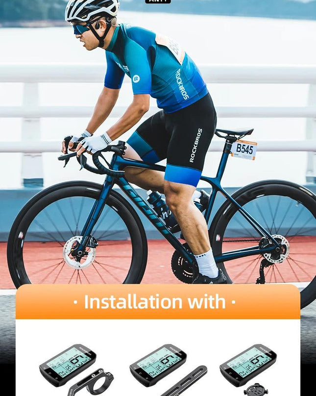 ROCKBROS  Bicycle Computer GPS 5.0 ANT Bluetooth Waterproof Wireless Cyclocomputer Speedometer Bike Stopwatch Bike Accessories
