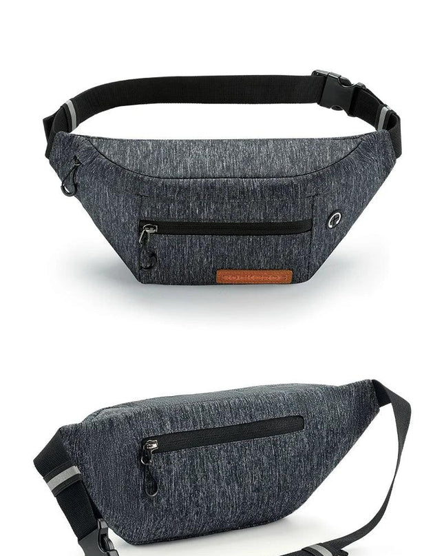 ROCKBROS Cycling Waist Bag 1.5L Multi Compartment Anti-scratch Storage Telephone Chest Bag Headphone Hole Design Bike Accessory
