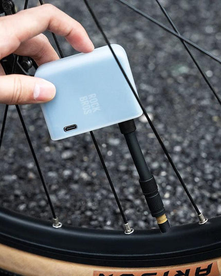 ROCKBROS Bike Air Pump Portable Mini Electric Air Compressor Treasure Type-C With LED Indicator Light Road MTB Accessories