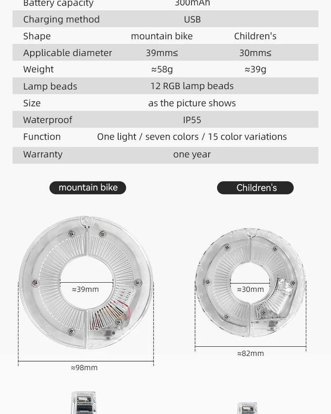 ROCKBROS Bicycle Wheel Light Smart 12 LED Flash Light Warning Light Kids Balance MTB Bike Light Vibration Sensing Light 1PCS