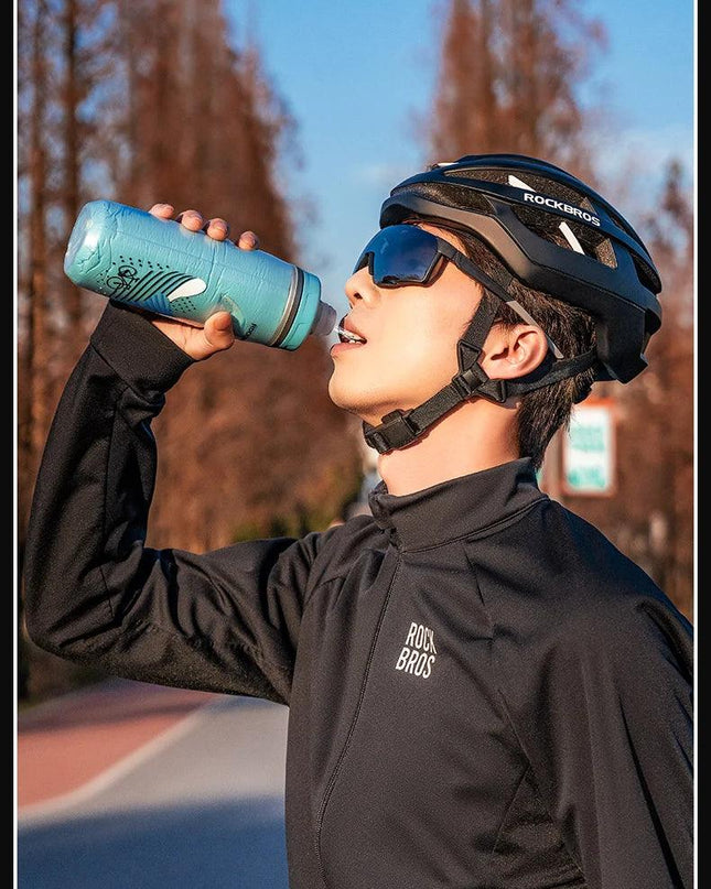ROCKBROS Cycling Water Bottle Cold Water Insulated Thermal Silicone Bottle Fitness Outdoor Bicycle Portable 620ml Water Kettle