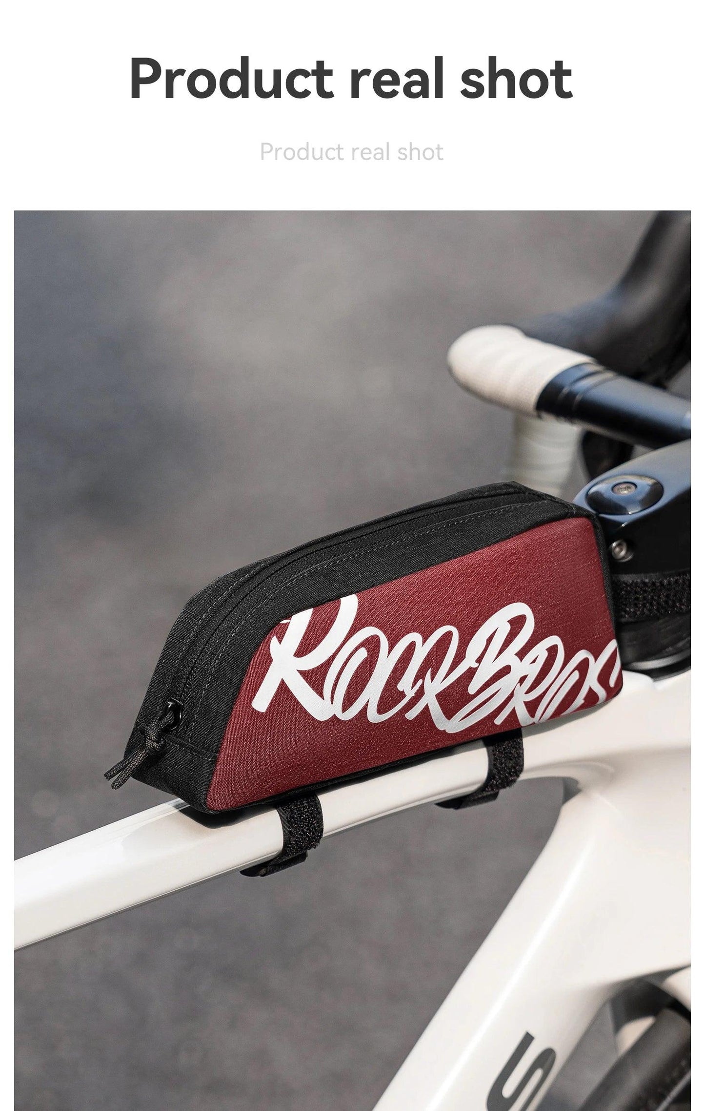 ROCKBROS Waterproof Bicycle Top Tube Bag Lightweight Bike Frame Pack Durable Cycling Storage Bag for Mountain and Road Bikes