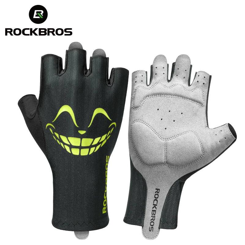 ROCKBROS Cycling Gloves Summer Bicycle Half Finger Gloves Shockproof Anti-Slip Fingerless Gloves Bike Breathable MTB Road Gloves