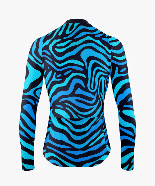 RockBros Men’s Black Cycling Jersey with Fluorescent Waves