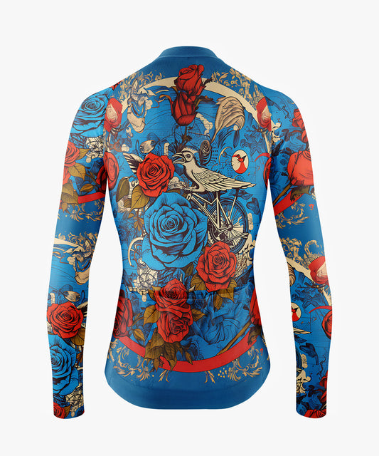 RockBros Men’s Blue Gothic Rose Cycling Jersey