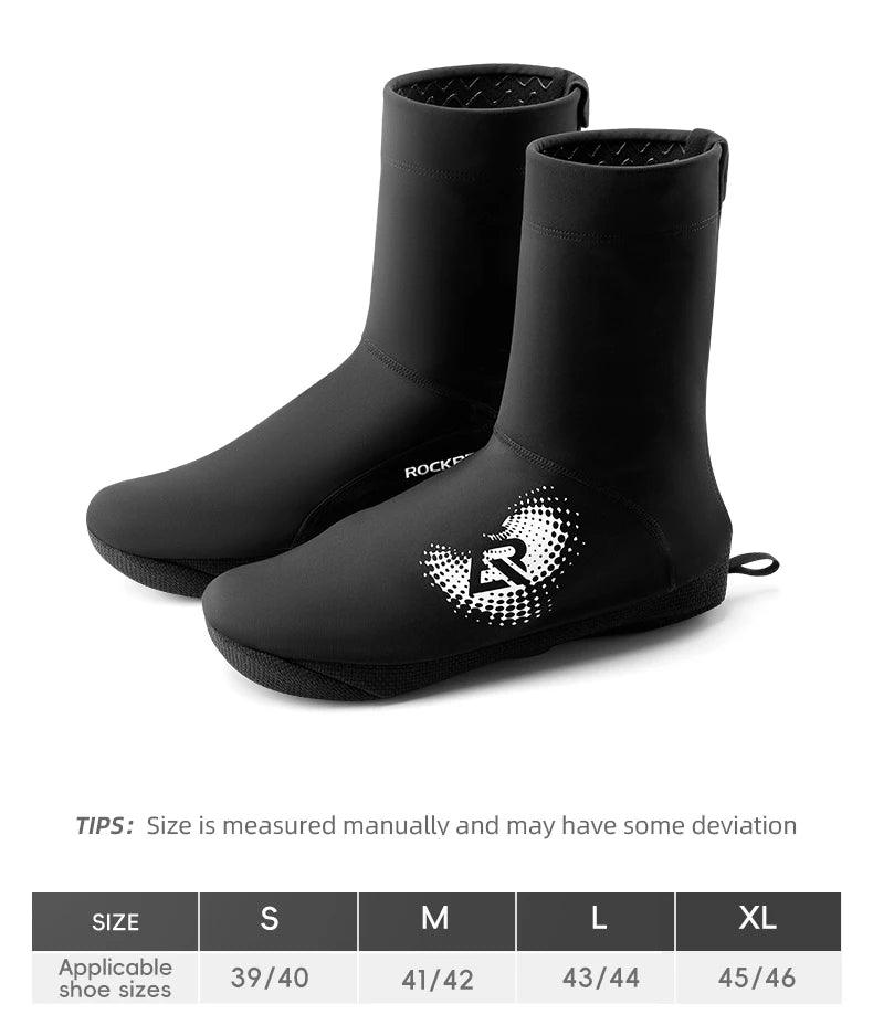 ROCKBROS Winter Cycling Shoe Covers Warm Thermal Shoes Covers Windproof MTB Road Bike Racing Shoe Covers With YKK Zipper