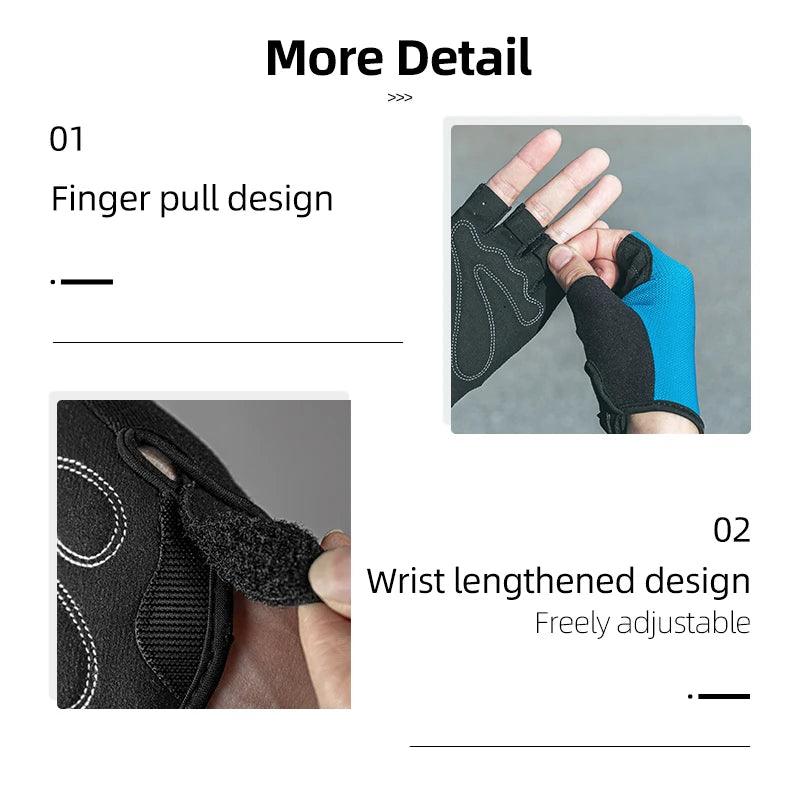 ROCKBROS Cycling Gloves Half Finger Sport Gloves Breathable Summer MTB Mountain Outdoor Fitness Mittens Bicycle Glove Equipment