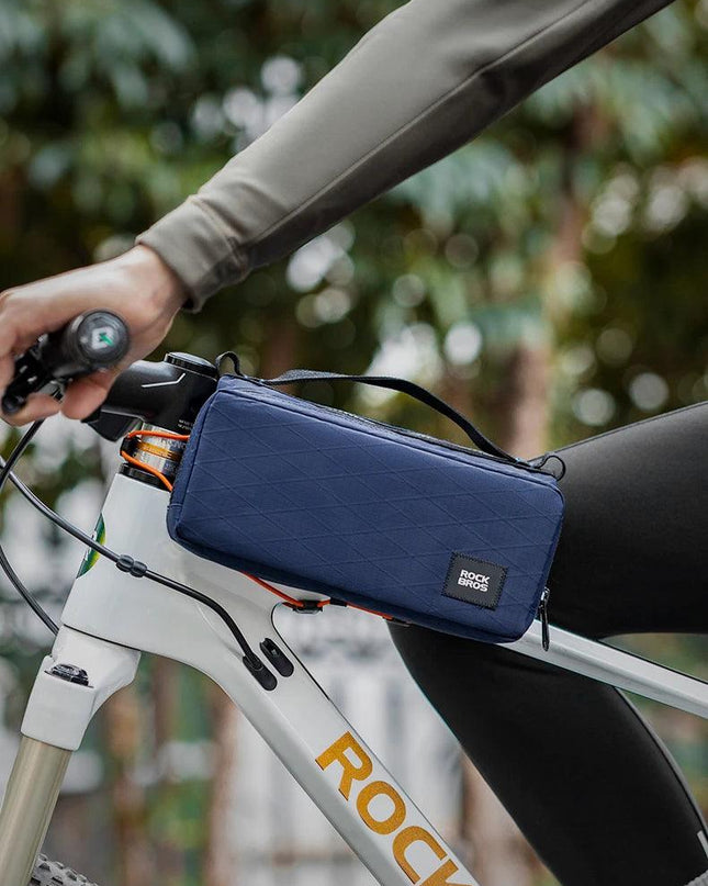 ROCKBROS Bicycle Top Tube Bag 2L Capacity Scratch-Resistant Road Mountain Bike Frame Bag Cycling Tools Bag Stable Elastic Band