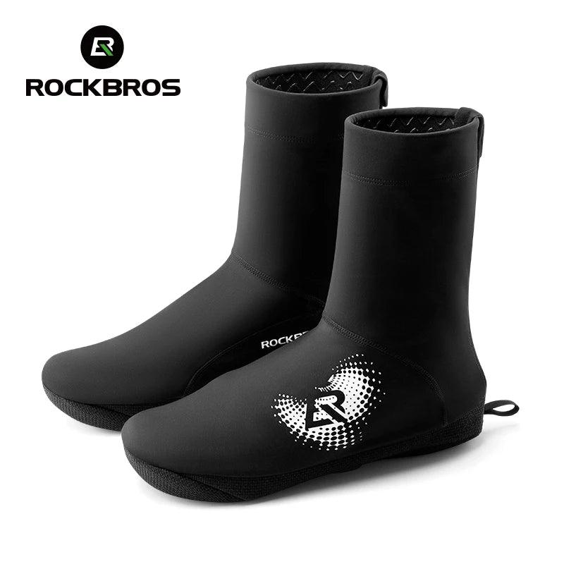 ROCKBROS Winter Cycling Shoe Covers Warm Thermal Shoes Covers Windproof MTB Road Bike Racing Shoe Covers With YKK Zipper
