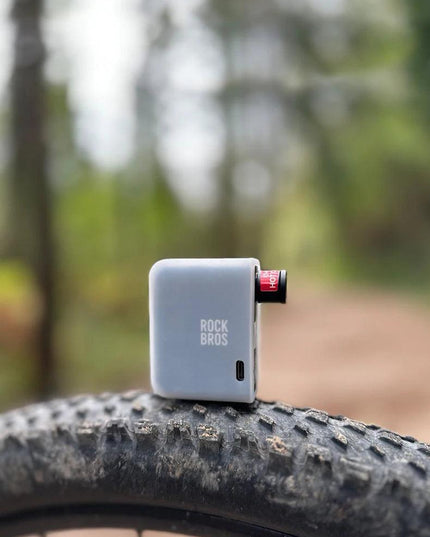 ROCKBROS Bike Air Pump Portable Mini Electric Air Compressor Treasure Type-C With LED Indicator Light Road MTB Accessories