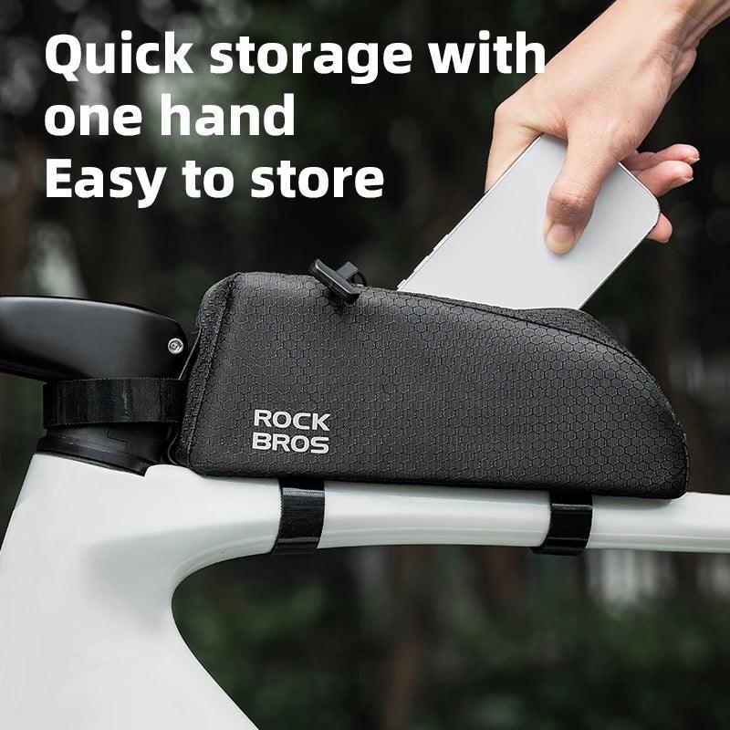 ROCKBROS Bicycle Bag Rainproof Cycling Top Tube Frame Bag Reflective Large Capacity MTB Road Bike Pannier Bag Wear-resistant