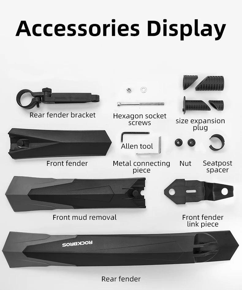 ROCKBROS Fender Mtb Rubber Tail Soft MTB Bike MTB Bike Widen Front Rear Mudguard Adjust Any Angle Fender Bike Accessories