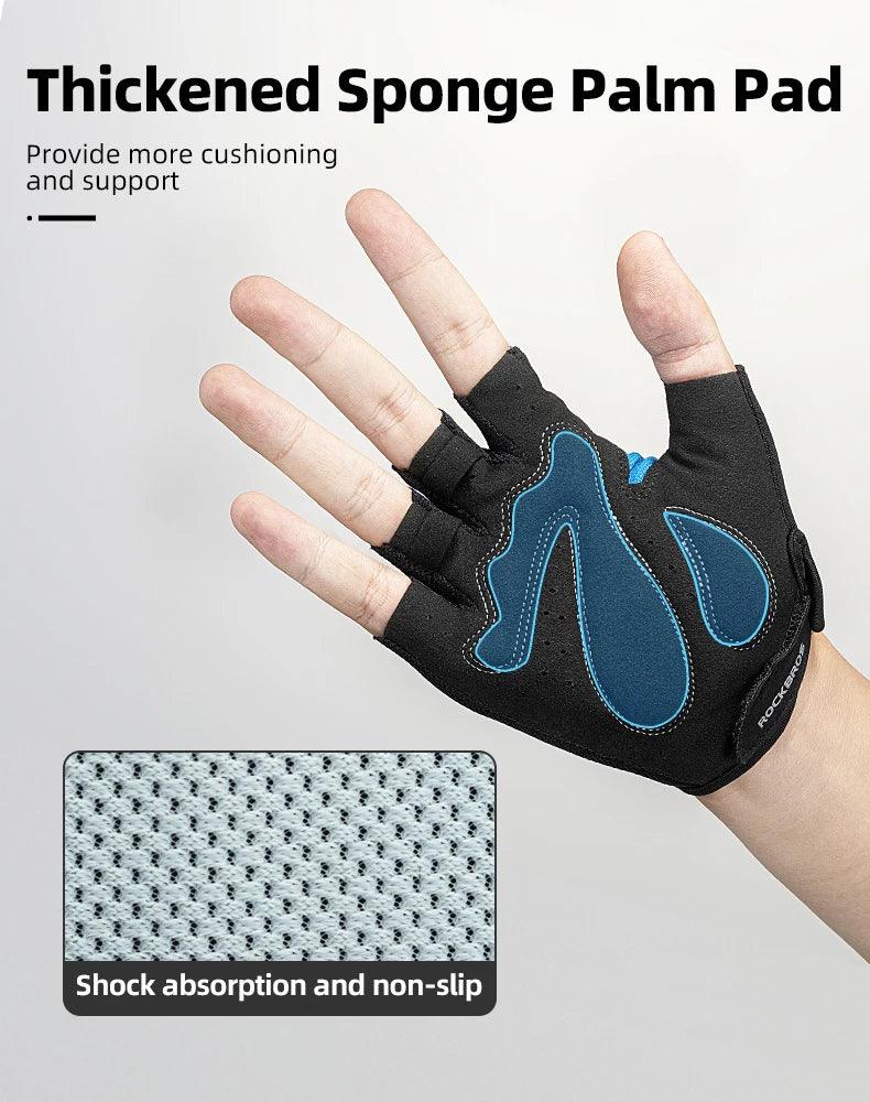 ROCKBROS Cycling Gloves Half Finger Sport Gloves Breathable Summer MTB Mountain Outdoor Fitness Mittens Bicycle Glove Equipment