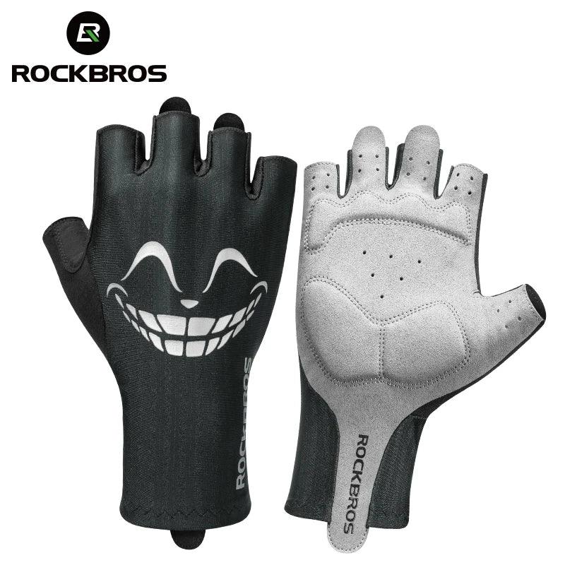 ROCKBROS Cycling Gloves Summer Bicycle Half Finger Gloves Shockproof Anti-Slip Fingerless Gloves Bike Breathable MTB Road Gloves