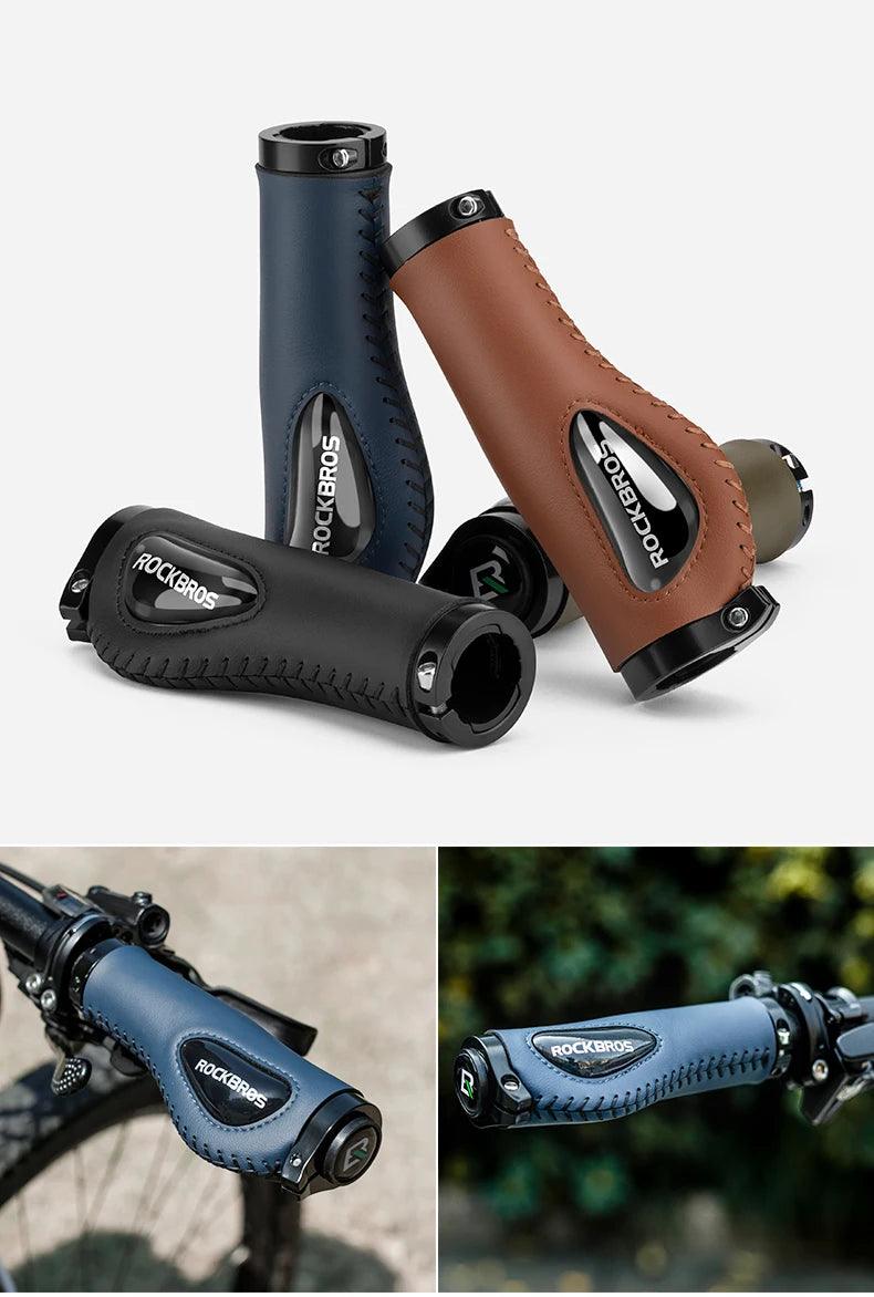ROCKBROS Cycling Handlebar MTB Bicycle Grips Bike Double Lock Rubber Grips Anti-skid Shock-absorbing Soft Bike Accessories