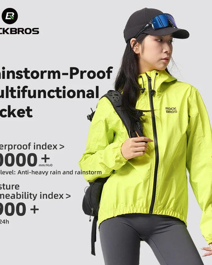 ROCKBROS Waterproof Cycling Jacket Raincoat Waterproof Breathable Outdoor Sport Windbreaker Cycling Hiking Men Women EUR Size