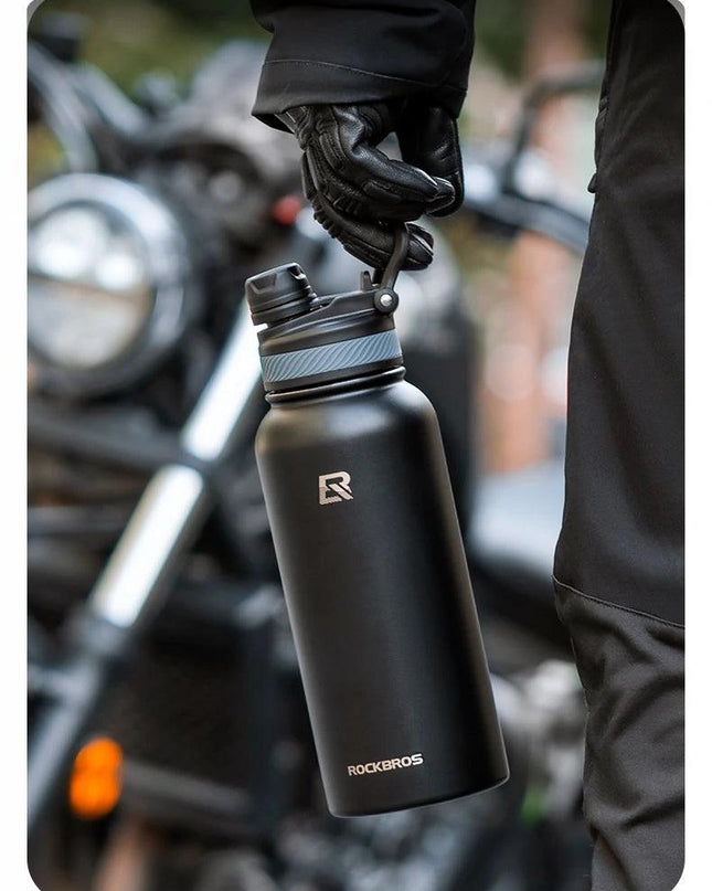 ROCKBROS 1L Thermal Water Bottle Sports Water Bottle Non Slip 304 Stainless Steel Cold And Hot Thermo Cup Cycling Hiking Equip