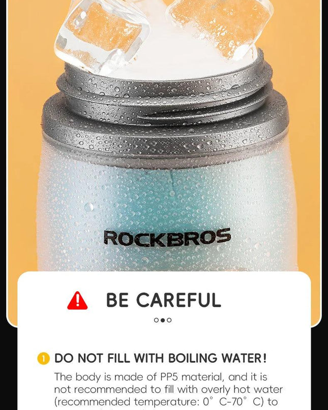 ROCKBROS Cycling Water Bottle Cold Water Insulated Thermal Silicone Bottle Fitness Outdoor Bicycle Portable 620ml Water Kettle