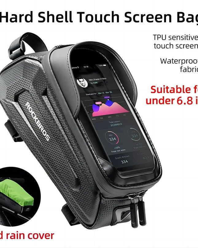 ROCKBROS Bicycle Bag Waterproof Touch Screen Cycling Bag Top Front Tube Frame MTB Road Bike Bag 6.5 Phone Case Bike Accessories