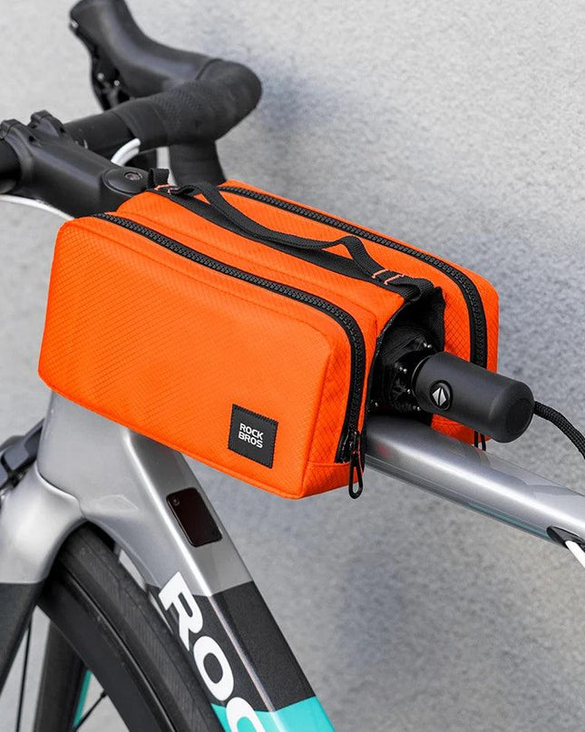 ROCKBROS Bicycle Top Tube Bag 2L Capacity Scratch-Resistant Road Mountain Bike Frame Bag Cycling Tools Bag Stable Elastic Band