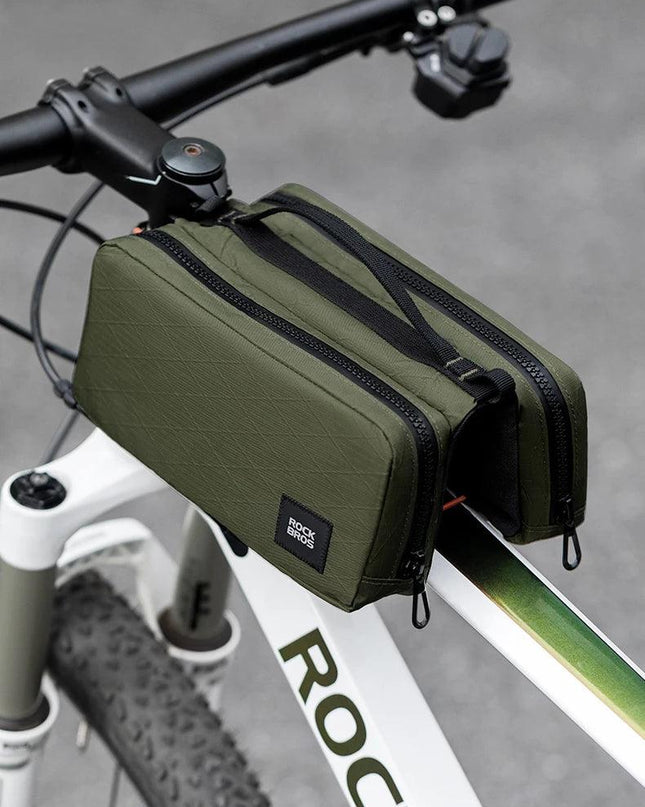 ROCKBROS Bicycle Top Tube Bag 2L Capacity Scratch-Resistant Road Mountain Bike Frame Bag Cycling Tools Bag Stable Elastic Band